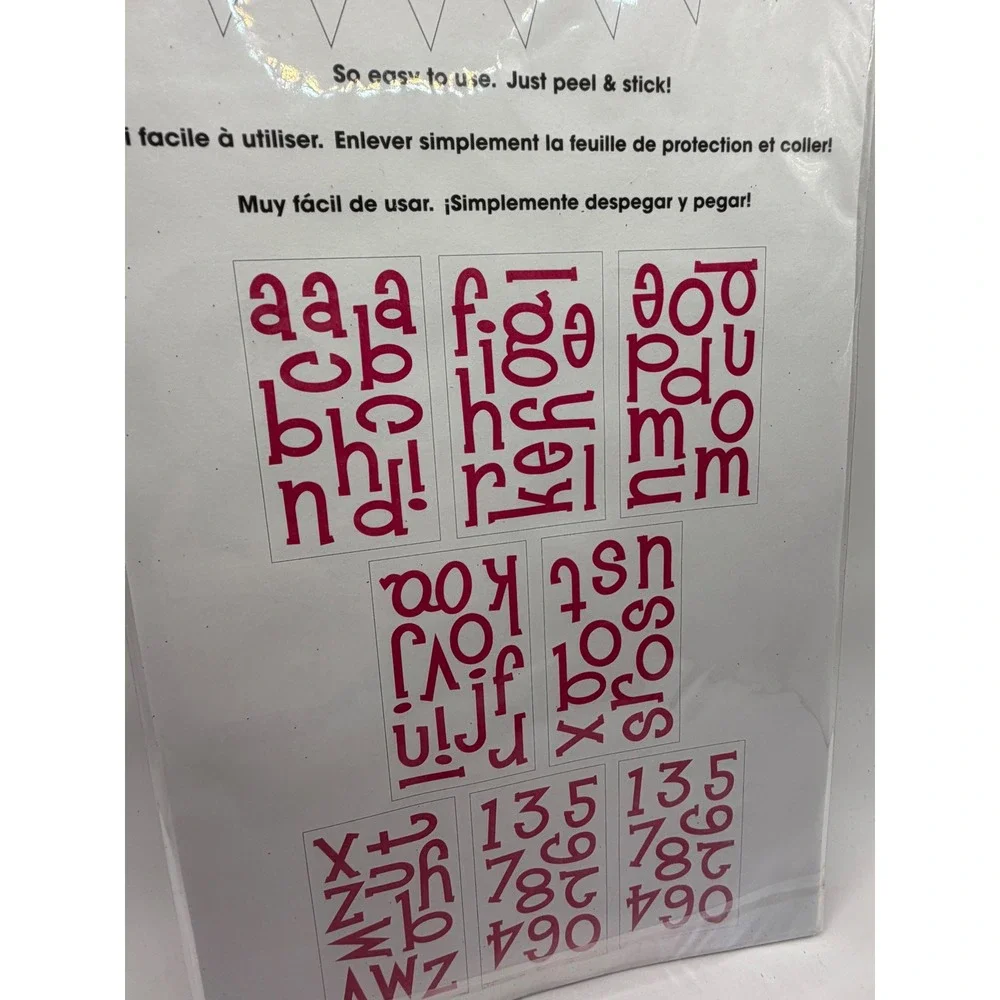 Mambi Sticks Pink Glitter Letter Stickers 8 Sheets‎ Alphabet Numbers STL-11